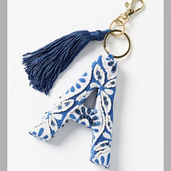 NWT Anthropologie Monogram Key Chain - Picture 1 of 6